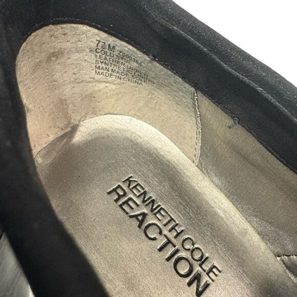 Kenneth Cole Reaction Black Suede Chunky Heel Ankle Booties 7.5M - Picture 6 of 12